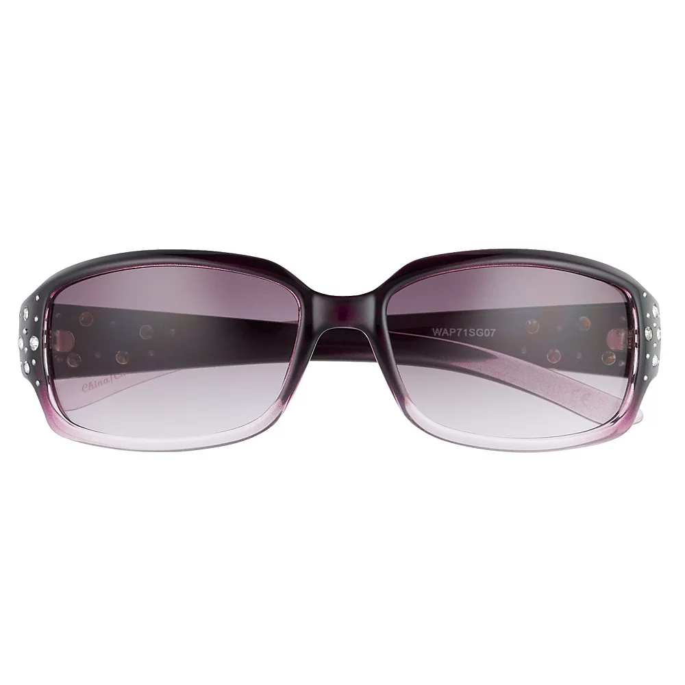 Nine West 56.5mm Rhinestone Rectangle Sunglasses 4 Nine West 56.5mm Rhinestone Rectangle Sunglasses - Image 2