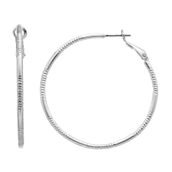 Nine West Ribbed Hoop Earrings