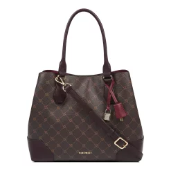 Nine West Brooklyn Jet Set Carryall Satchel Bag 31 Nine West Brooklyn Jet Set Carryall Satchel Bag -Nine West shop 3754136 Dark Brown Lattice