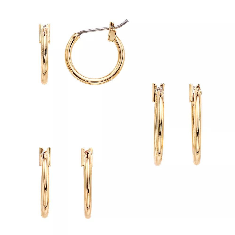 Nine West Small Hoop Earrings Trio Set 3 Nine West Small Hoop Earrings Trio Set