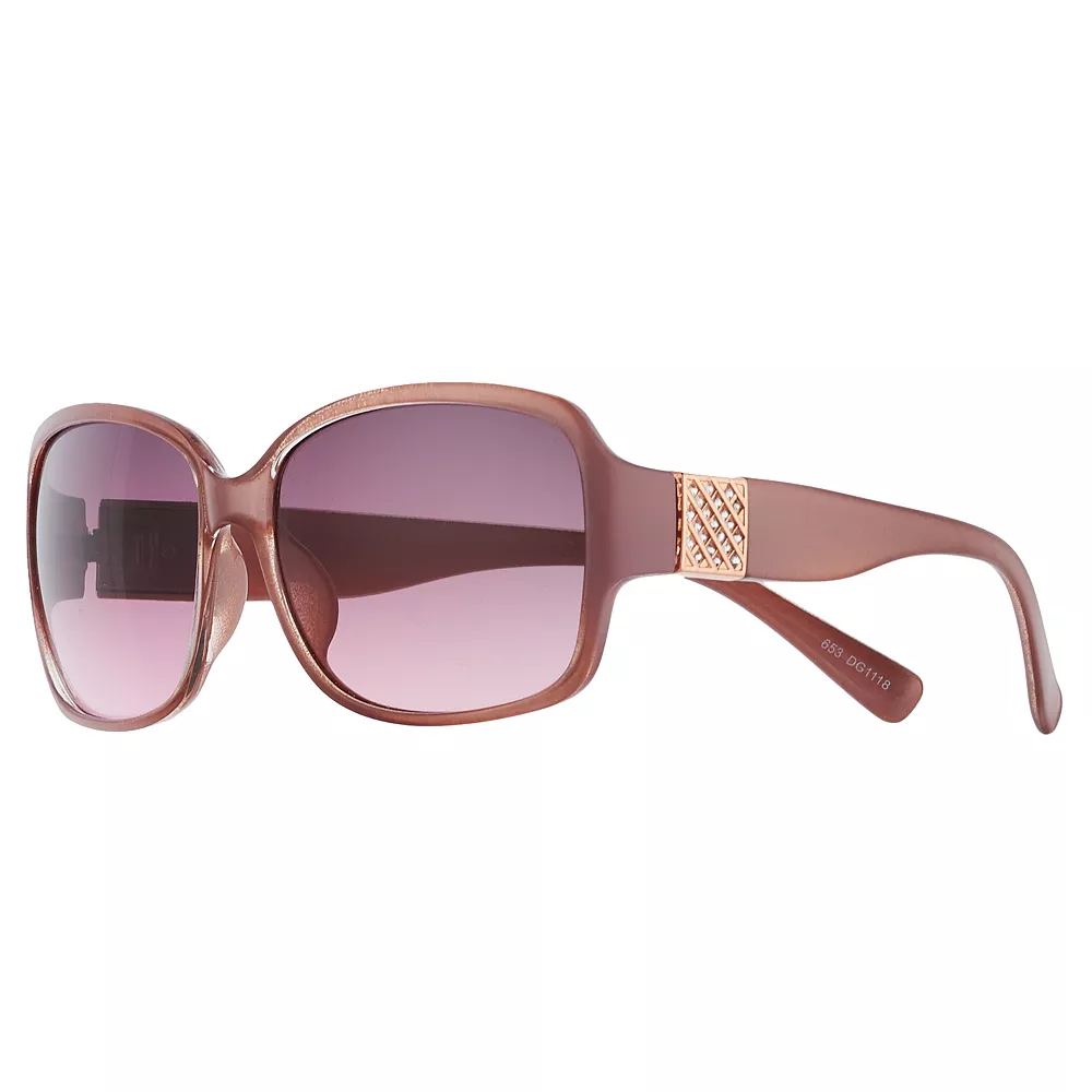 Women's Nine West 59mm Square Rose Sunglasses with Rose Gold Tone Temple Detail 3 Women's Nine West 59mm Square Rose Sunglasses with Rose Gold Tone Temple Detail