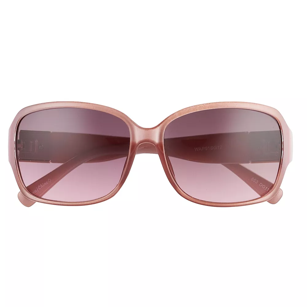 Women's Nine West 59mm Square Rose Sunglasses with Rose Gold Tone Temple Detail 4 Women's Nine West 59mm Square Rose Sunglasses with Rose Gold Tone Temple Detail - Image 2