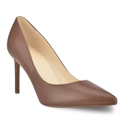 Nine West Etta Women's Leather High Heels -Nine West shop 4308856 Dark Natural