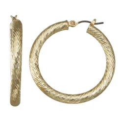 Nine West Textured Tube Hoop Earrings