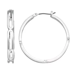 Nine West Large Link Hoop Earrings