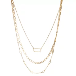 Nine West Links Multi-Row Necklace 5 Nine West Links Multi-Row Necklace -Nine West shop 4592028 Gold Tone