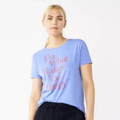 Women's Nine West Crewneck Graphic Tee -Nine West shop 4646703 Makes You Happy