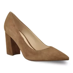 Nine West Cara Women's Block Heel Pumps -Nine West shop 4648987 Dark Natural