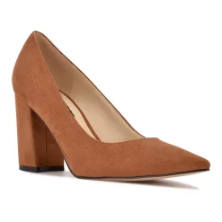 Nine West Cara Women's Block Heel Pumps -Nine West shop 4648987 Medium Natural