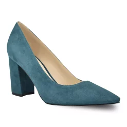 Nine West Cara Women's Block Heel Pumps -Nine West shop 4648987 Teal