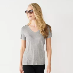 Women's Nine West Essential V-Neck Tee -Nine West shop 4841148 Dark Ash Heather