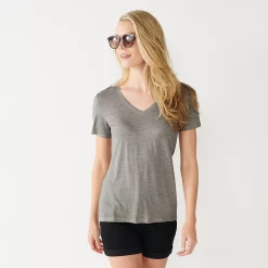 Women's Nine West Essential V-Neck Tee -Nine West shop 4841148 Dark Storm Heather