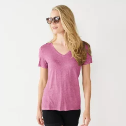 Women's Nine West Essential V-Neck Tee -Nine West shop 4841148 Light Regal Heather