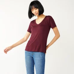 Women's Nine West Essential V-Neck Tee -Nine West shop 4841148 Maddie Plum