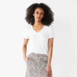 Women's Nine West Essential V-Neck Tee -Nine West shop 4841148 Modern White