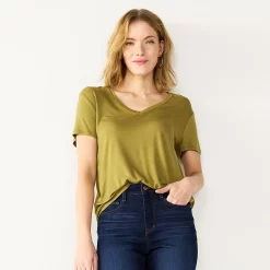 Women's Nine West Essential V-Neck Tee -Nine West shop 4841148 Sergrio Olive