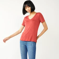 Women's Nine West Essential V-Neck Tee -Nine West shop 4841148 Sicily Tomato