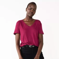 Women's Nine West Essential V-Neck Tee -Nine West shop 4841148 Vintage Wine