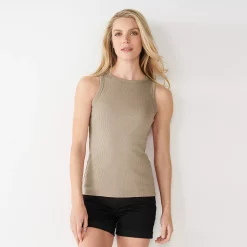 Women's Nine West Ribbed Tank -Nine West shop 4841430 Brighton Khaki
