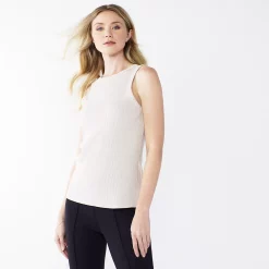 Women's Nine West Ribbed Tank -Nine West shop 4841430 Dusty Salt Heather