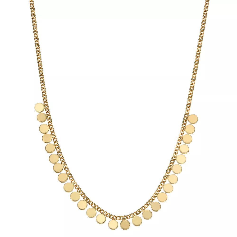 Nine West Circle Disc Pendants Frontal Necklace 3 Nine West Circle Disc Pendants Frontal Necklace