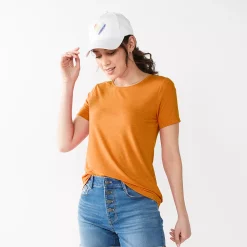 Women's Nine West Essential Crewneck Tee 165 Women's Nine West Essential Crewneck Tee -Nine West shop 4911743 Autumm Gold