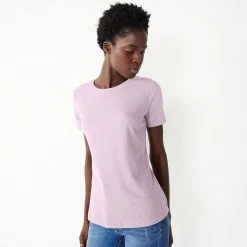 Women's Nine West Essential Crewneck Tee 127 Women's Nine West Essential Crewneck Tee -Nine West shop 4911743 Enlighten Purple Rib