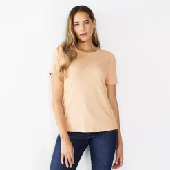 Women's Nine West Essential Crewneck Tee 108 Women's Nine West Essential Crewneck Tee -Nine West shop 4911743 Faint Whisper Rib