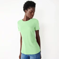 Women's Nine West Essential Crewneck Tee 167 Women's Nine West Essential Crewneck Tee -Nine West shop 4911743 Glowlight Green Rib