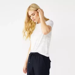 Women's Nine West Essential Crewneck Tee 161 Women's Nine West Essential Crewneck Tee -Nine West shop 4911743 Gray Camo