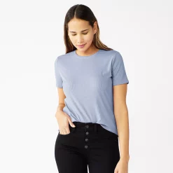 Women's Nine West Essential Crewneck Tee 166 Women's Nine West Essential Crewneck Tee -Nine West shop 4911743 Kelly Lavender Rib