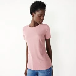 Women's Nine West Essential Crewneck Tee 105 Women's Nine West Essential Crewneck Tee -Nine West shop 4911743 Mai Mauve Rib