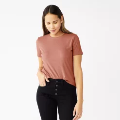 Women's Nine West Essential Crewneck Tee 113 Women's Nine West Essential Crewneck Tee -Nine West shop 4911743 Mauve Jewel Rib