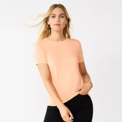 Women's Nine West Essential Crewneck Tee 141 Women's Nine West Essential Crewneck Tee -Nine West shop 4911743 Peach Punch