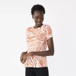 Women's Nine West Essential Crewneck Tee 172 Women's Nine West Essential Crewneck Tee -Nine West shop 4911743 Summer Zebra