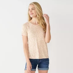 Women's Nine West Essential Crewneck Tee 159 Women's Nine West Essential Crewneck Tee -Nine West shop 4911743 Tan Cheetah