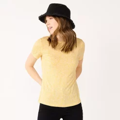Women's Nine West Essential Crewneck Tee 121 Women's Nine West Essential Crewneck Tee -Nine West shop 4911743 Yellow Palms