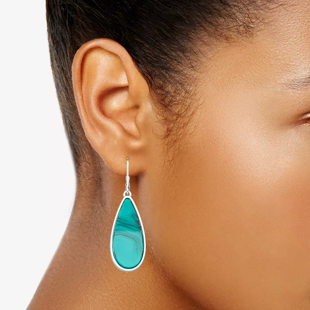 Nine West Simulated Stone Teardrop Earrings 6 Nine West Simulated Stone Teardrop Earrings - Image 4