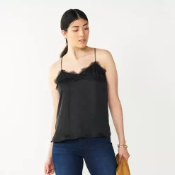 Women's Nine West Lace Trim Cami -Nine West shop 4944769 Black