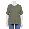 Plus Size Nine West Essential Elbow Sleeve Top 2 Plus Size Nine West Essential Elbow Sleeve Top -Nine West shop 4950998 Infantry Olive