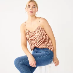 Women's Nine West V-Neck Layering Camisole -Nine West shop 4951519 Brown Zebra