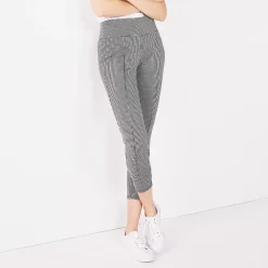 Women's Nine West Seamed Tummy-Control Ponte Leggings -Nine West shop 4952203 Black White Mini Plaid