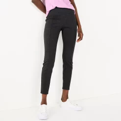 Women's Nine West Seamed Tummy-Control Ponte Leggings -Nine West shop 4952203 Charcoal Herringbone