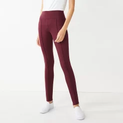 Women's Nine West Seamed Tummy-Control Ponte Leggings -Nine West shop 4952203 Maddie Plum