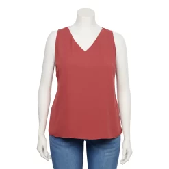 Plus Size Nine West Essential V-Neck Tank -Nine West shop 4952917 Mauve Heirloom