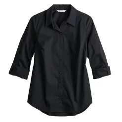 Petite Nine West Long Sleeve Structured Shirt -Nine West shop 4956661 ALT5