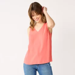 Petite Nine West V-Neck Tank -Nine West shop 4957403 Cruz Coral