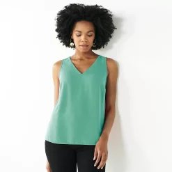 Petite Nine West V-Neck Tank -Nine West shop 4957403 Huxley Blue