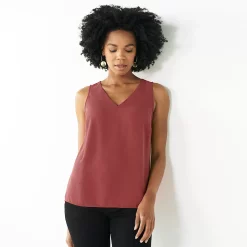Petite Nine West V-Neck Tank -Nine West shop 4957403 Mauve