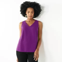 Petite Nine West V-Neck Tank -Nine West shop 4957403 Pansy Plum